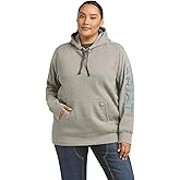 Ariat Women's Real Arm Logo Hoodie, Heather Charcoal, 2X Regular