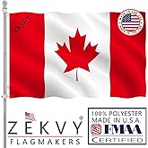 ZEKVY Canada Flag 2x3 Outdoor Made in USA - Double Sided Heavy Duty Vivid Color Canadian Flag with 2 Brass Grommet
