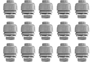 DWALE 3/4 Inch Flexible Conduit Liquid Tight Connector Nonmetallic Liquid Tight Straight Conduit PVC Flexible Electrical Conduit Fittings 15PACK