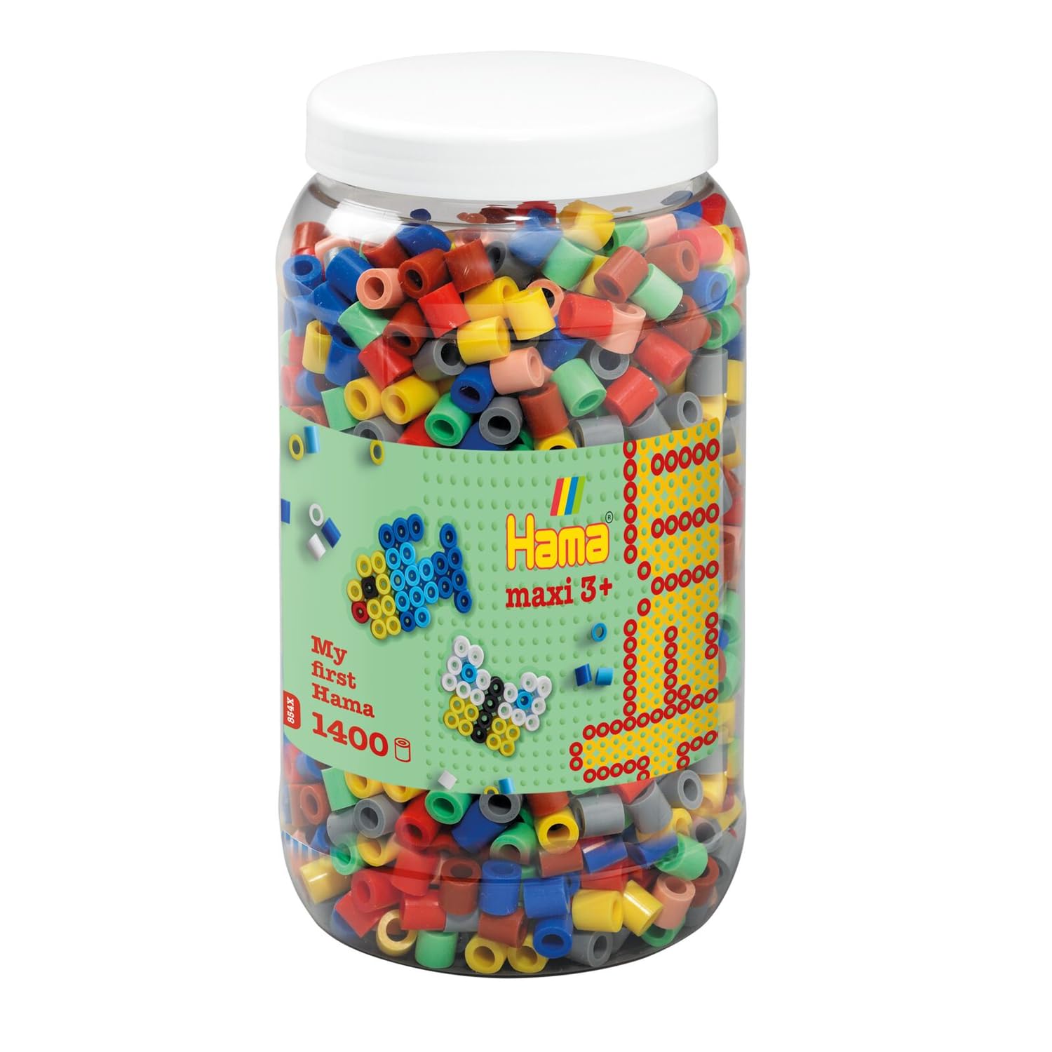Hama 10.8543 1,400 Maxi Beads in Tub Mix 69, Mixed