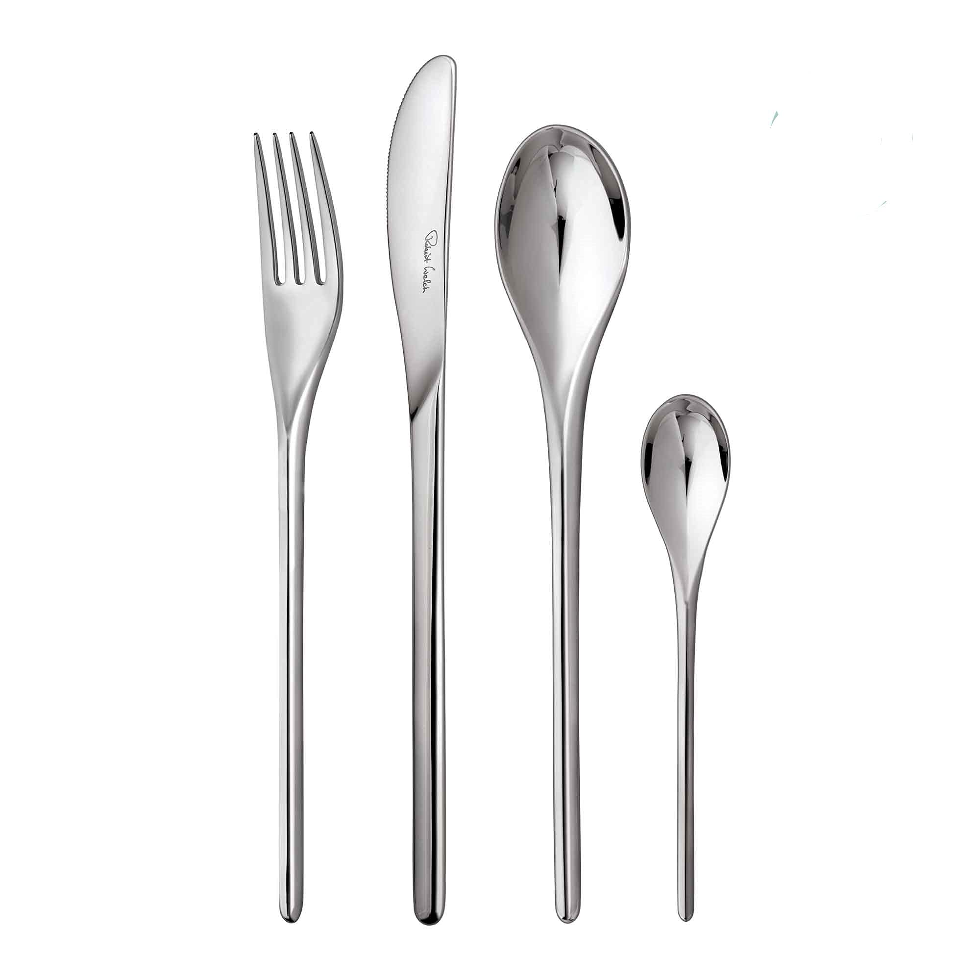 Robert Welch Bud Bright, 24 Piece Cutlery Set for 6 People. Made from Stainless Steel. Dishwasher Safe.