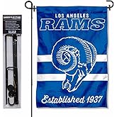 Los Angeles Rams Throwback Retro Vintage Garden Flag and Flagpole Mount