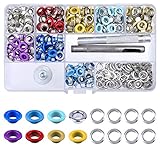 BTNOW 240 Pieces Grommet Kit Metal Eyelet Kit for Bag, Shoes, DIY Project, 8 Colors, 1/4 inches