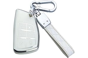 Yuebutor Key Fob Cover Case Compatible with Chevy 2021-2023 Suburban Tahoe GMC Yukon Buick Encore Avenir Accessories Shell