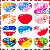 GETIEN 60 PCS Heart-Shaped Pop its Set Fidget Toys