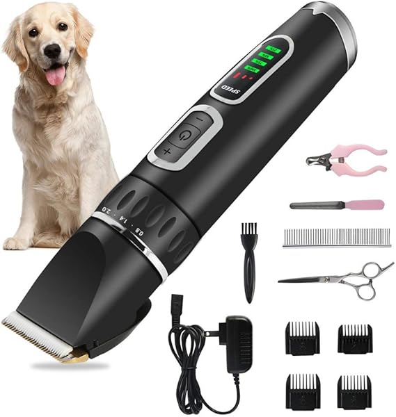 FDSFD Dog Grooming Kit Cordless Adjustable Clippers