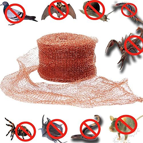 Copper Mesh,for Pest Control,Mouse,Rat,Rodent,Snail,Birds,Bat Control,Gun Barrels Clean,Mesh Scrubber,Fill Fabric DIY,50 Feet,Pure Copper