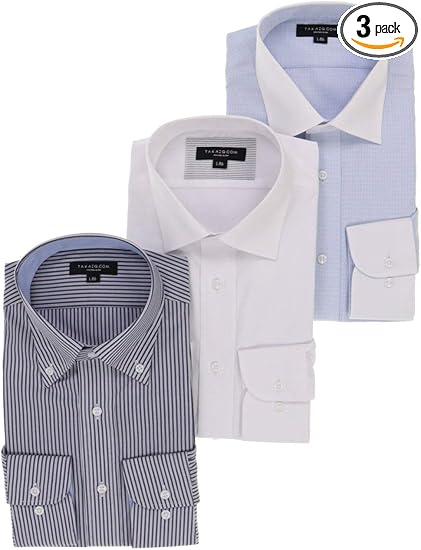 Amazon Co Jp タカキュー ワイシャツ 形態安定 抗菌防臭 レギュラーフィット 長袖シャツ 3枚セット Web限定販売 メンズ 12 日本 45 日本サイズ3l相当 服 ファッション小物