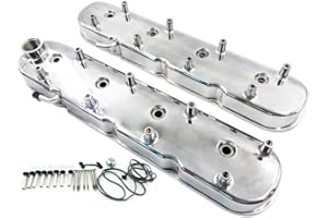PATEYNEY GM LS Cast Aluminum Tall Valve Covers with Coil Mounts for LS1 LS2 LS3 LS6 5.3 6.0 (silver)