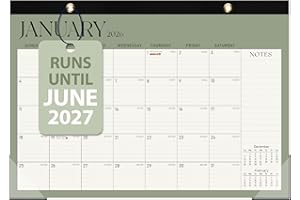 VALOME 2026 Desk Calendar, Large Desktop/Wall Monthly Calendar (Jan. 2026 - Jun. 2027) 17'' x 12'' School Year Desk Planner for Teacher Family School Office Supplies