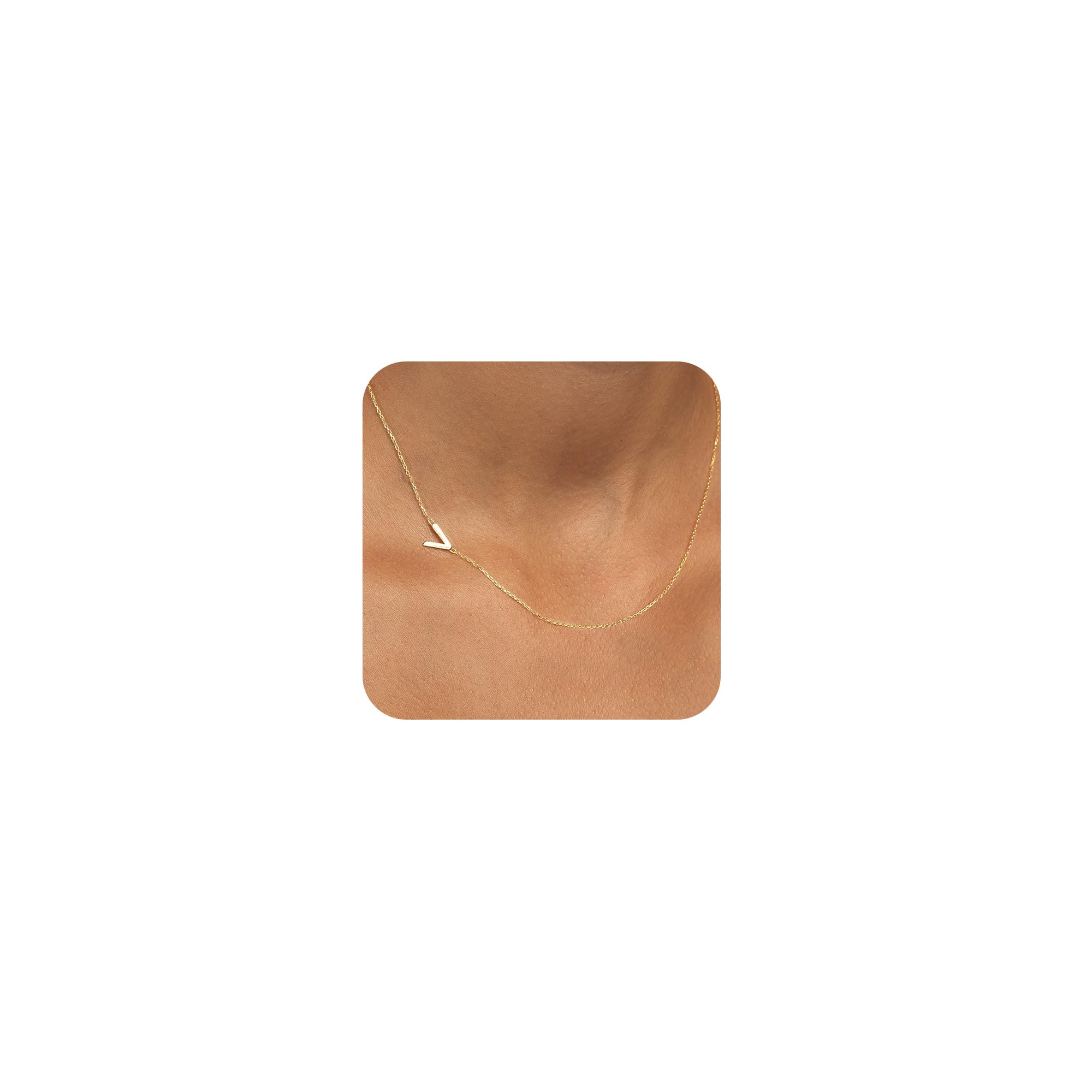 LuckFairy Cute Initial Necklaces for Women, Dainty