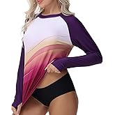 VAYAGER Womens Rash Guard UPF 50+ Swim Shirts Long Sleeve Quick Dry Water Beach Surfing Swimming Tops with Thumb Hole