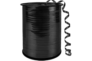SXDMHYB Metallic Shiny Curling Ribbon，500 Yard，1/5" for Crafts,Gift Wrapping, Balloon String, Baby Shower, Parties & Festivals, Florist Flowers (Black)