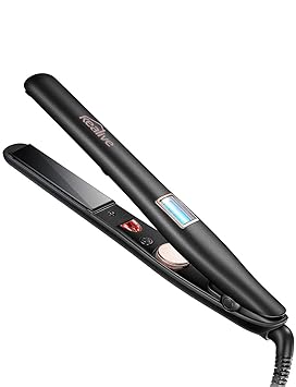 Kealive Glätteisen, Haarglätter mit 1 Zoll Haar Flacheisen MCH Keramik Heizung und LCD-Display, Glätteisen Locken und Glätten