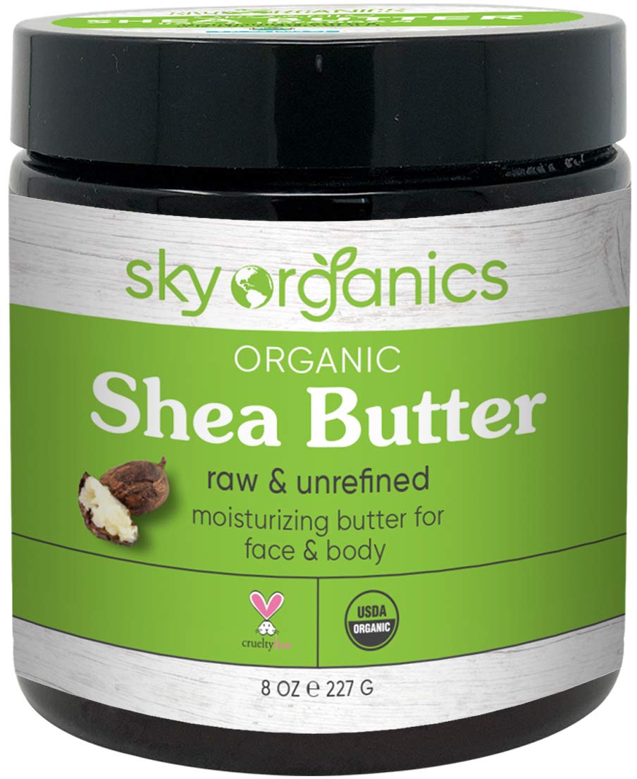 Organic Shea Butter by Sky Organics (8 oz) 100% Pure Unrefined Raw African Shea Butter for Face and Body Moisturizing Natural Body Butter for Dry Skin : Beauty