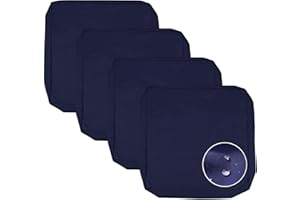 Sqodok Patio Cushion Covers 24x24 inch, Waterproof Outdoor Cushion Covers Replacement 4Pack Patio Cushion Slicovers for Sectional Sofa, Wicker Chair, Blue