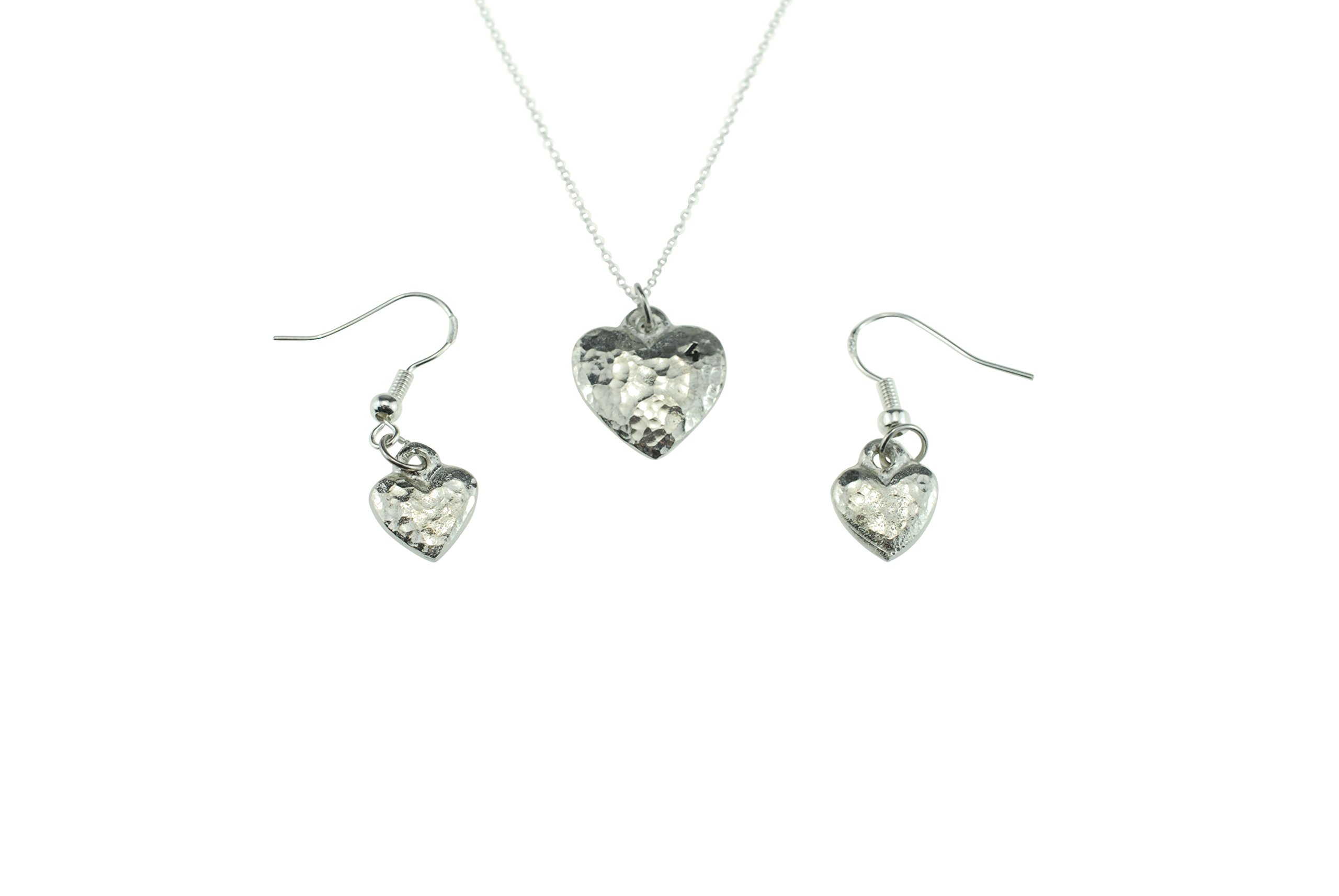 Pirantin 4th Anniversary Heart Earring and Necklace Set