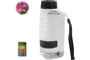 NIMEDALA Miniscope Kids, Your Little Scientist Microscope for Kids, 2024 New Mini Scope for Lab & Jewelers Loupe, Cool Gadgets - Handheld Microscope for Kids (White)