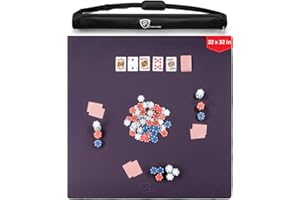 Feltectors Board Game Mat for 32 x 32 in Tables, Mahjong Mat with Carrying Bag, Neoprene Playmat, Table Cover for Board Games, Tile, Poker, RPG and Dominoes (Burgundy, 31.5 x 31.5 Inches)
