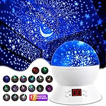 MOKOQI Stage Projection Effects Rotating Star Sky Projection Night Lights for Kids Toys Table Lamps with Timer & Color Changing For 1-6-10 Year Old Gifts Girls Boys Bedroom Christmas Gifts