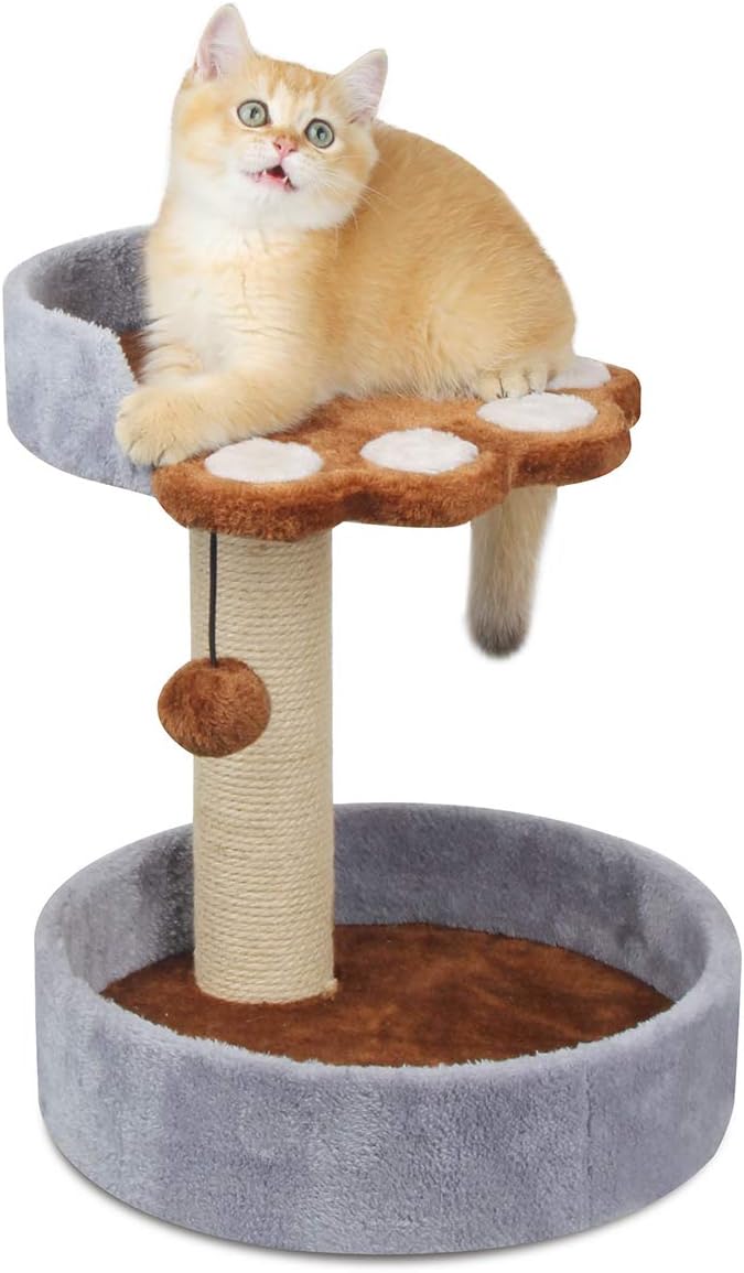 KORIMEFA Cat Tree Cat Tower Kitten Small Cats Playground Furniture with Scratching Post and Plush Cover for Playing Relax and Sleep : Pet Supplies