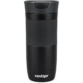 Contigo Byron Snapseal Travel Mug, Stainless Steel Thermal Mug, Vacuum Flask, Leakproof Tumbler, Coffee Mug with BPA Free Easy-Clean Lid, 470 ml, Matte Black