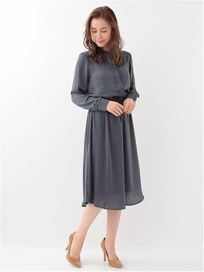 Amazon アーヴェヴェ A V V アンティークサテンワンピース K2ekv04079 S グレー ワンピース チュニック 通販