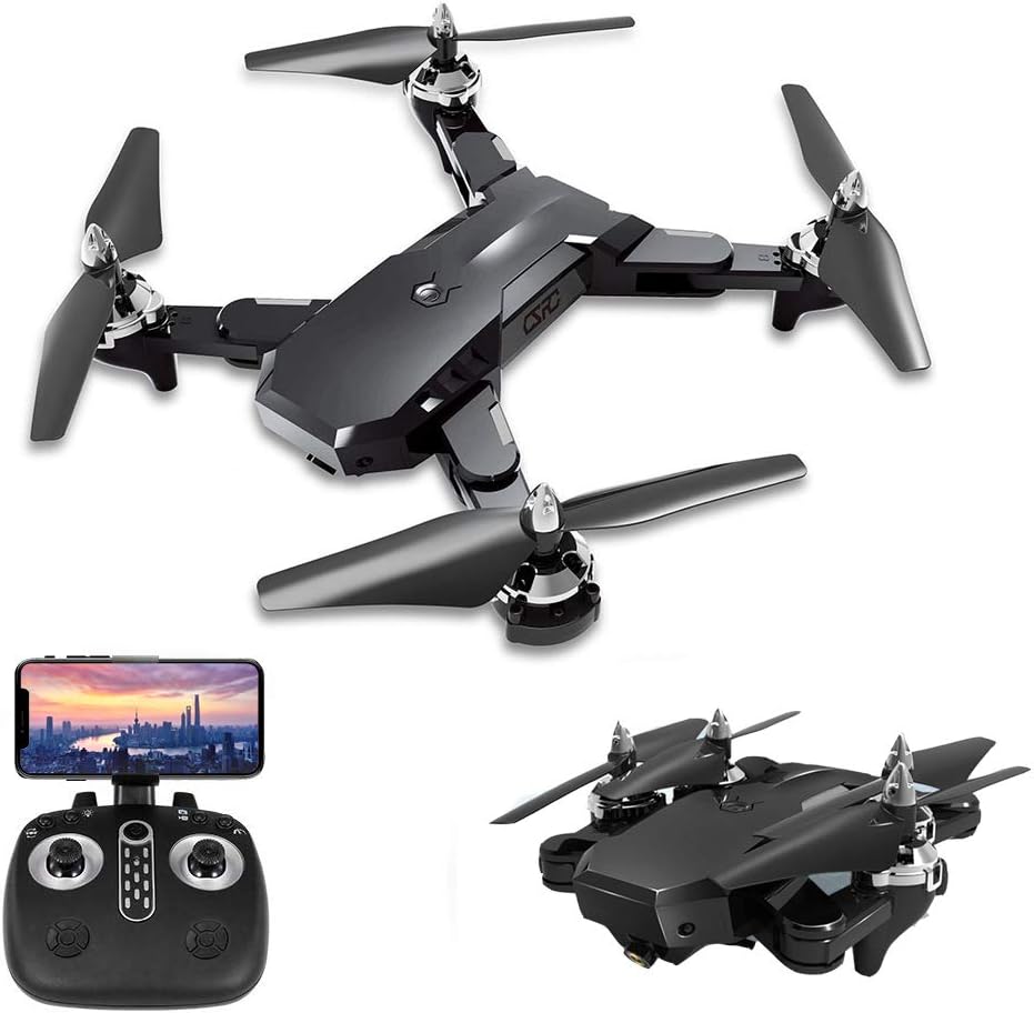 DHHZRKJ Quadcopter Foldable WiFi FPV RC Drone 2.4GHz HD Camera Remote Control Height One Button Self Timer Drone