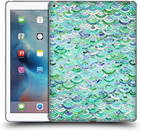 Official Micklyn Le Feuvre Mosaic In Mint Quartz And Jade Marble Patterns Soft Gel Case for Apple iPad Pro 12.9