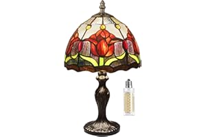 MIAOKE Stained Glass Lamp Stained Table Light, Handmade Desk Bedside Table Night Lamp, Antique Art Craft Gifts Lover Kid Livi