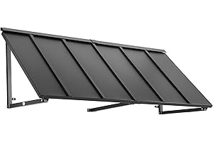 Awntech 6' Houstonian (80"-24"-24") Standing Seam Metal Fixed Awning | Black