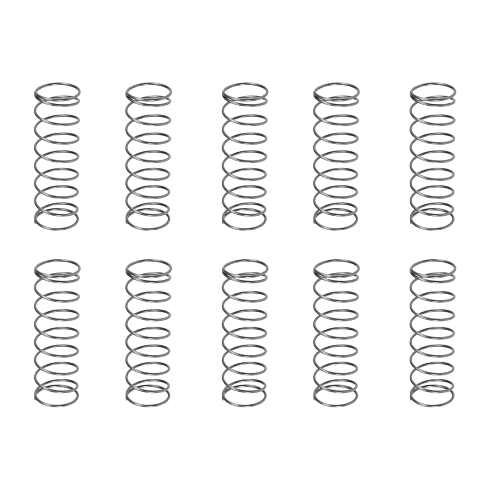 DTGN 1x16x50mm(DxODxL) Compression Spring - 10Pack - Good for Machinery - Spring Steel Extension Spring - Gray