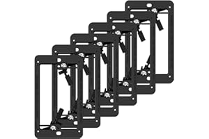 LEENUE 6 Pack Low Voltage Mounting Bracket 1 Gang for Single Gang Wall Plate, Low Voltage Box for Old Work, Telephone Wires, Network Cable, HDMI, Coaxial, Speaker Wire, Black