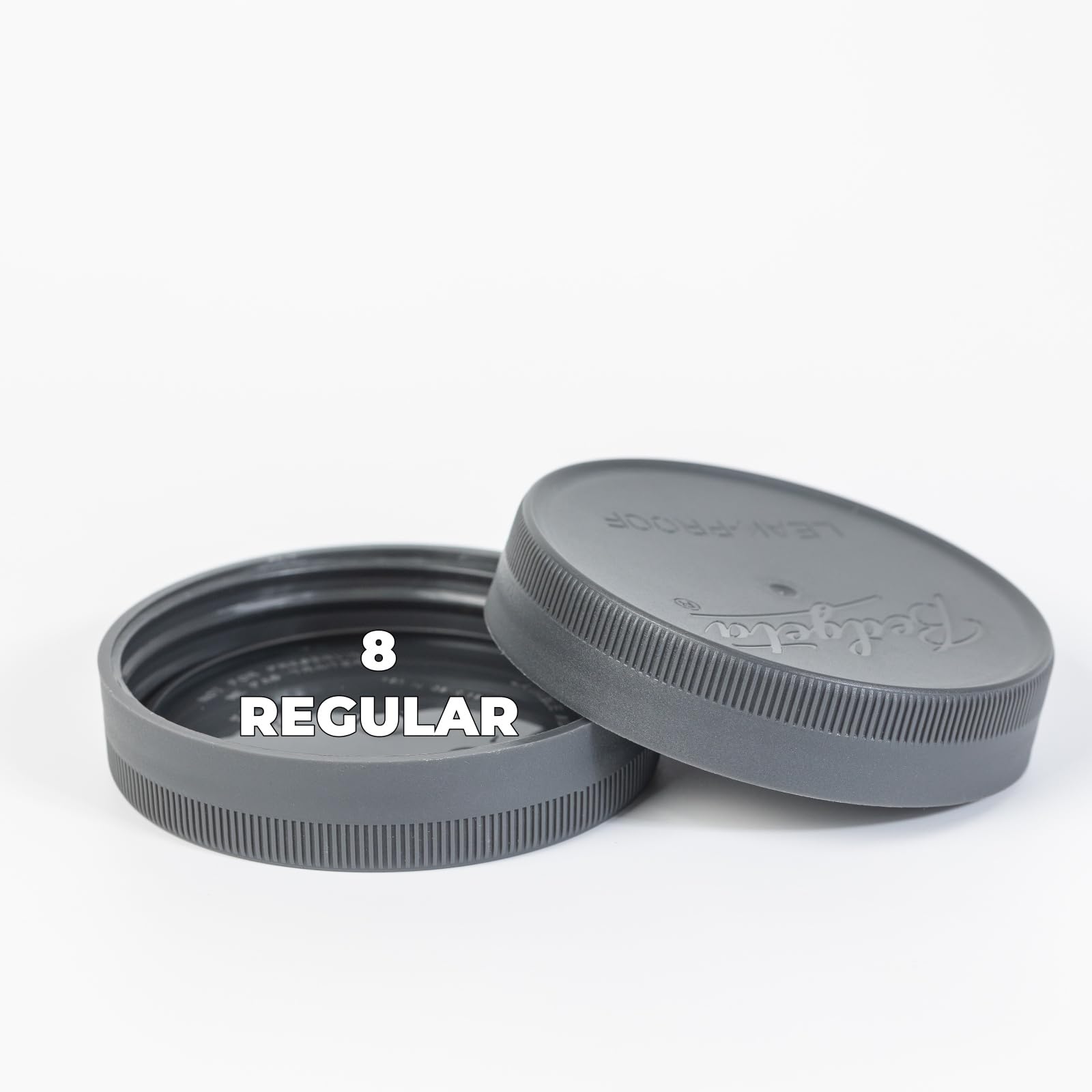 Photo 1 of Yodecy 8 Pack Gray Regular Mouth Mason Jar Lids, Plastic Mason Jar Lids Fit Ball, Kerr and More, One-piece Lid without Silicone Ring (Gray)