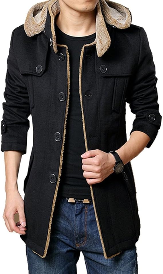 Amazon Bellst チェスターコート メンズ 冬服 ウール モッズコート メンズ コート ミリタリー ハーフコート ロングコート ジャケットアウター チェスターフィールドコート ビジネス 紳士服 細身 通勤 厚手 シンプル ファション M ブラック コート ジャケット 通販