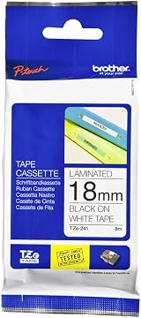 Brother TZe-241 Labelling Tape Cassette 18 mm x 8 m Laminated Black on White
