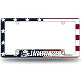 Rico Industries NCAA Kansas Jayhawks Patriotic 12" x 6" Chrome All Over Automotive License Plate Frame for Car/Truck/SUV