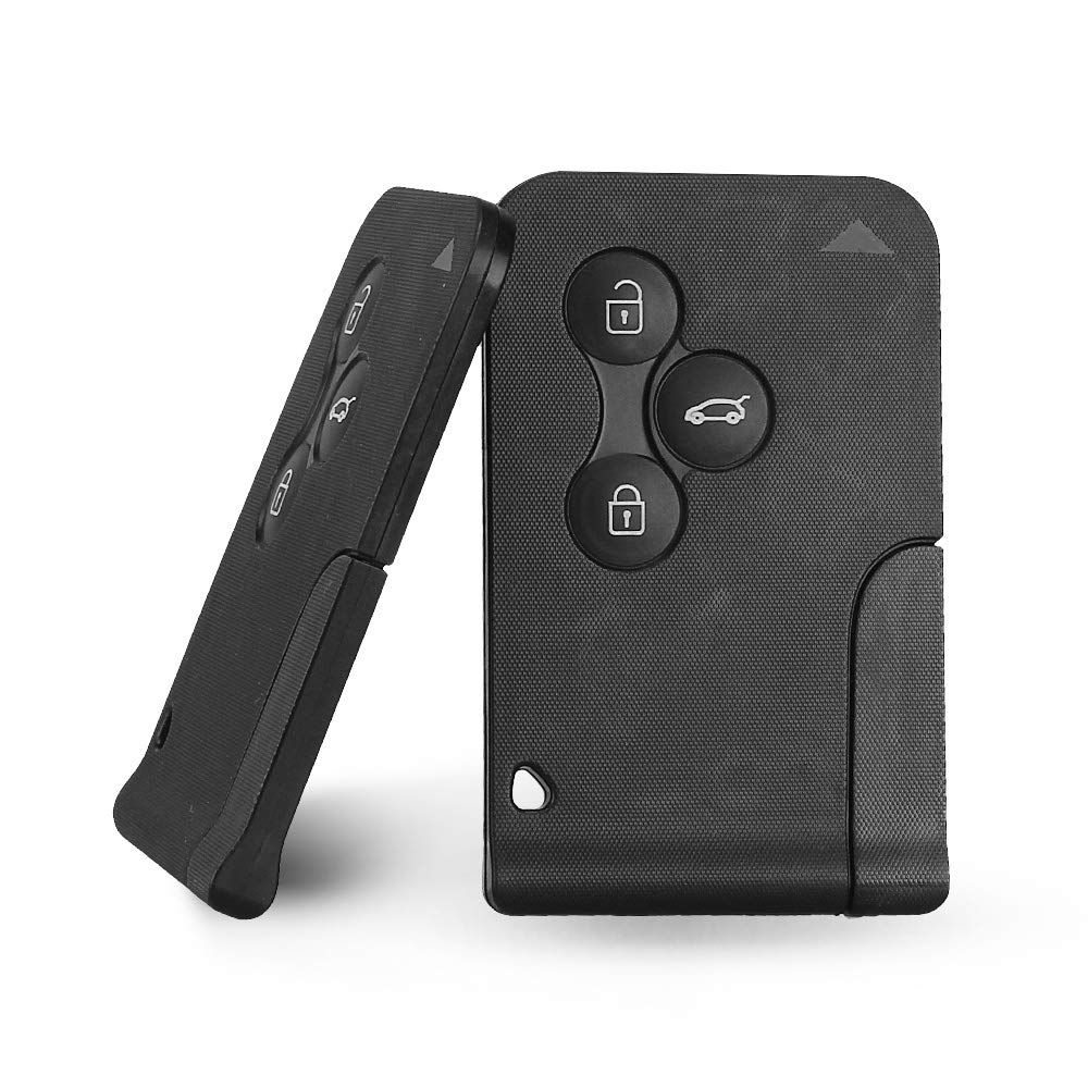 3 Button Smart Card ForClio Logan Megane 2 3 Koleos Scenic Card Case Black Car Key Fob Shell With Small Key