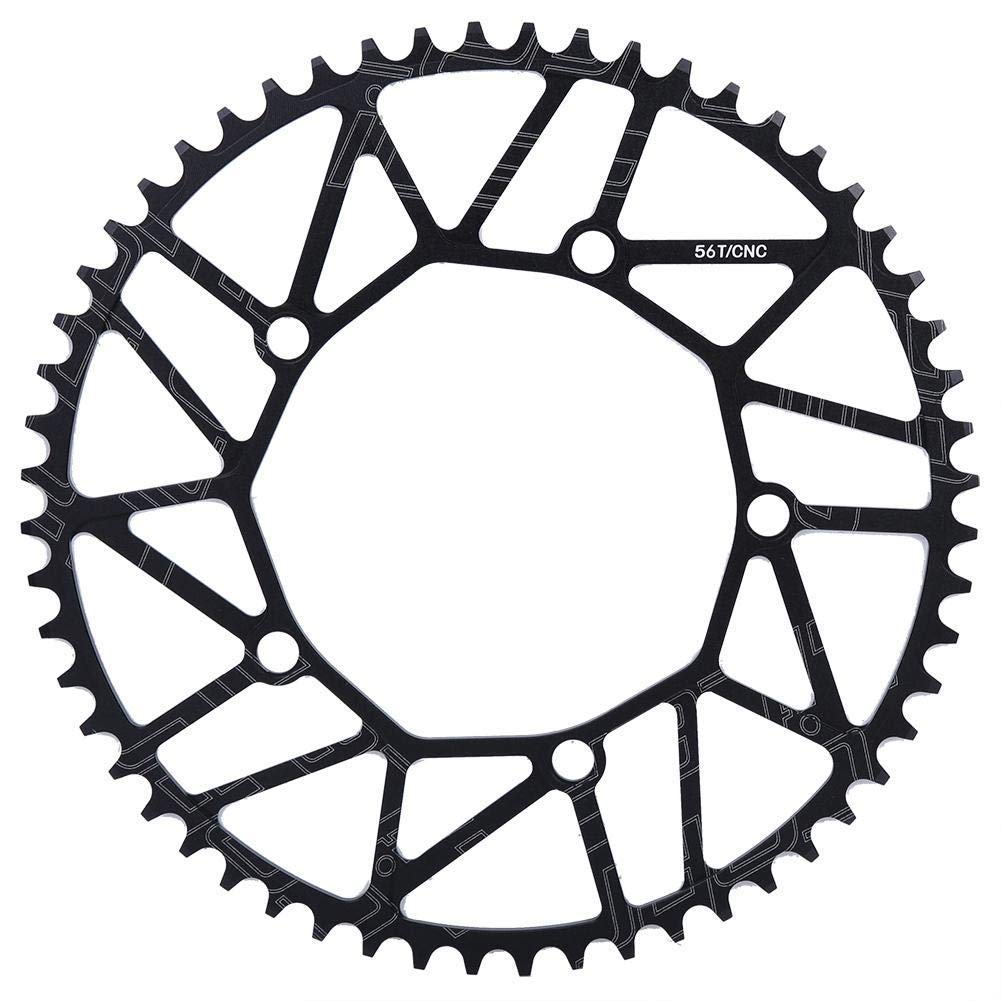 Dilwe Bike Chain Wheel, 50/52/54/56/58T 130BCD Bike Single Speed Chainring for Most Bicycle Road Bike Mountain Bike(56T)