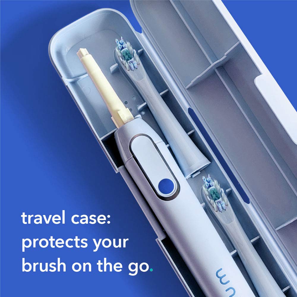 Colgate hum Smart Electric Toothbrush Kit, Rechargeable Sonic Toothbrush with Travel Case and Replacement Head, Blue: Beauty