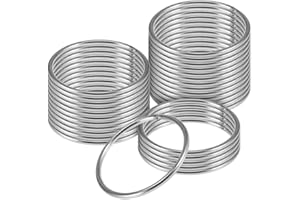 2 inch Kalekey 30PCS Stainless Steel Welded Rings, Metal O Rings Set for Crafts, Macrame, Camping Belt, Dog Leashes, Luggage Accessories (3mm×50mm)