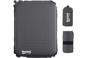 Rovista Self-Inflating Airplane Seat Cushion for Long Flights – Portable Travel Cushion Airplane Seat - Memory Foam Travel Seat Cushion Providing Pressure Relief and Premium Comfort (Grey)