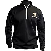 Guinness Official Merchandise Guinness Black Quarter Zip Performance Top Pullover 1/4 Zip Athletic Fleece