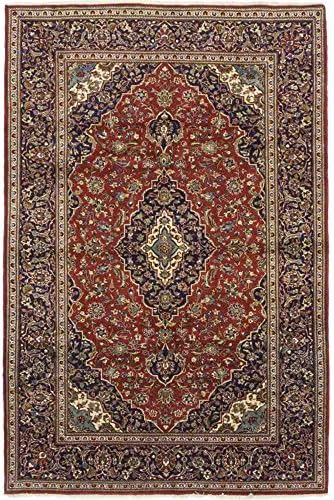 Solo Rugs Kashan Hand Knotted Area Rug, 6' 6" x 10' 0", Red