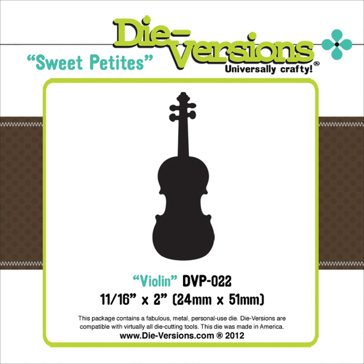Die-Versions 0.6875 x 2-inch Sweet Petites Die-Violin
