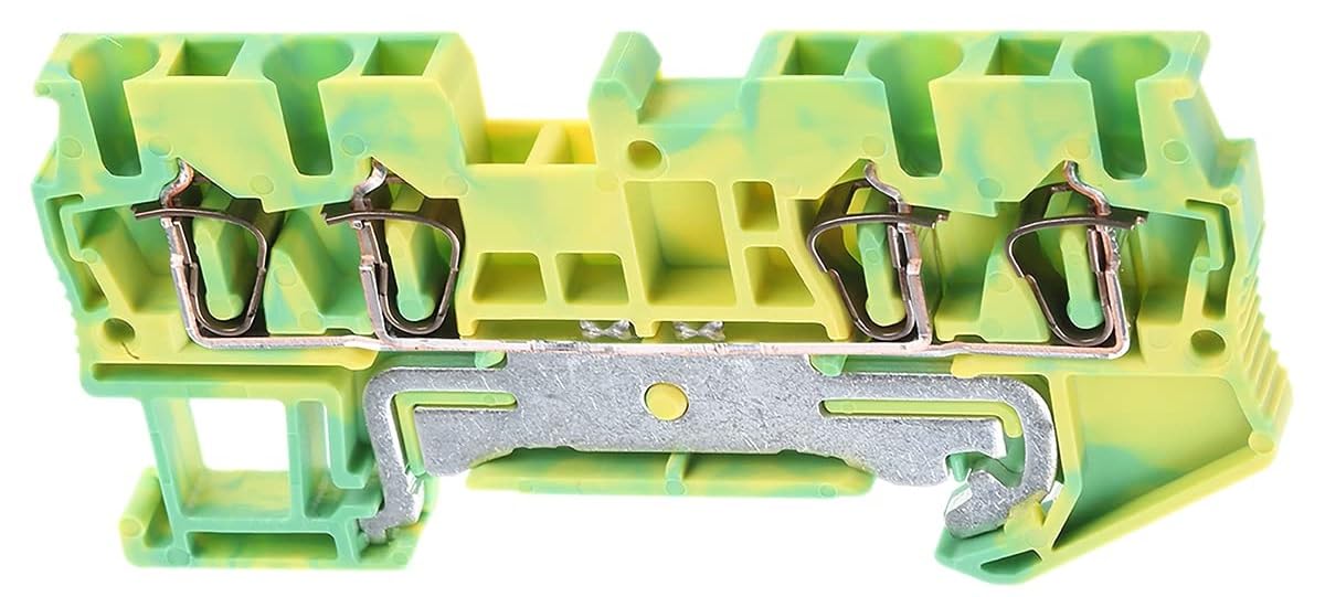 PHOENIX CONTACT ST 2.5-QUATTRO-PE ground conductor terminal, 2.5 mm² nominal cross section, 4 connections, green-yellow.