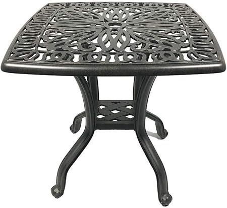 Amazon Com Patio End Table 21 Square Cast Aluminum Outdoor