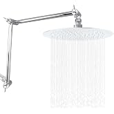 19 Inch Shower Head Extension Arm,G1/2 Universal Thread,Chrome | Upgraded Flexible Height &amp; Angle Adjustable Shower Arm Extender with Lock Joint, compatible with Rain &amp; Handheld Shower Head