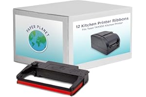 Red and Black Ink Printer Ribbons for Toast Kitchen Printer by Paper Planet | 12 Ribbons | TKP300 SNBC BTP-M300