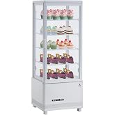 Commercial Display Refrigerator, 3.5 cu. ft./98 Liter Countertop Refrigerated Cake Display Cabinet, Refrigerator with Adjustable Shelves and Digital Controls, LED Display, For Cafes, Bakeries, White